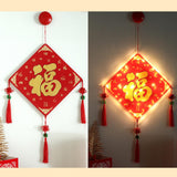 Maxbell Lighted Chinese New Year Hanging Decorations Tassel for Door Home Decoration Black Fu