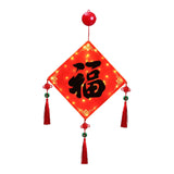 Maxbell Lighted Chinese New Year Hanging Decorations Tassel for Door Home Decoration Black Fu