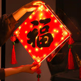 Maxbell Lighted Chinese New Year Hanging Decorations Tassel for Door Home Decoration Black Fu