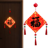 Maxbell Lighted Chinese New Year Hanging Decorations Tassel for Door Home Decoration Black Fu