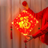 Maxbell Lighted Chinese New Year Hanging Decorations Tassel for Door Home Decoration Aureate Fu