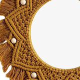 Maxbell Macrame Fringe Hanging Mirror Rope for Apartment Bedroom Living Room