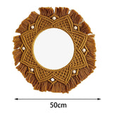 Maxbell Macrame Fringe Hanging Mirror Rope for Apartment Bedroom Living Room