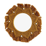 Maxbell Macrame Fringe Hanging Mirror Rope for Apartment Bedroom Living Room