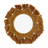 Maxbell Macrame Fringe Hanging Mirror Rope for Apartment Bedroom Living Room