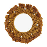 Maxbell Macrame Fringe Hanging Mirror Rope for Apartment Bedroom Living Room