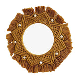 Maxbell Macrame Fringe Hanging Mirror Rope for Apartment Bedroom Living Room