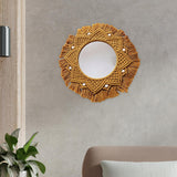 Maxbell Macrame Fringe Hanging Mirror Rope for Apartment Bedroom Living Room