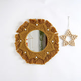 Maxbell Macrame Fringe Hanging Mirror Rope for Apartment Bedroom Living Room