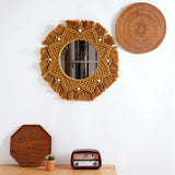 Maxbell Macrame Fringe Hanging Mirror Rope for Apartment Bedroom Living Room