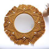 Maxbell Macrame Fringe Hanging Mirror Rope for Apartment Bedroom Living Room