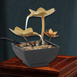 Maxbell Portable Waterfall Zen Meditation Fountain Includes Submersible Pump Lotus