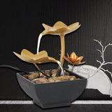 Maxbell Portable Waterfall Zen Meditation Fountain Includes Submersible Pump Lotus