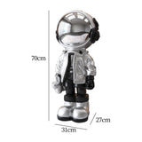 Maxbell 3D Resin Astronaut Standing Figure Statue Floor decoration Cute Argent