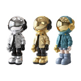 Maxbell 3D Resin Astronaut Standing Figure Statue Floor decoration Cute Argent