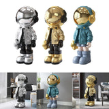 Maxbell 3D Resin Astronaut Standing Figure Statue Floor decoration Cute Argent