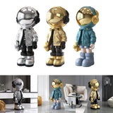 Maxbell 3D Resin Astronaut Standing Figure Statue Floor decoration Cute Argent