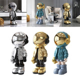 Maxbell 3D Resin Astronaut Standing Figure Statue Floor decoration Cute Argent