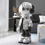 Maxbell 3D Resin Astronaut Standing Figure Statue Floor decoration Cute Argent