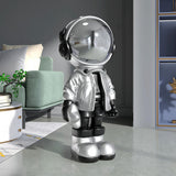 Maxbell 3D Resin Astronaut Standing Figure Statue Floor decoration Cute Argent