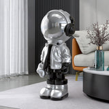 Maxbell 3D Resin Astronaut Standing Figure Statue Floor decoration Cute Argent