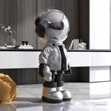 Maxbell 3D Resin Astronaut Standing Figure Statue Floor decoration Cute Argent