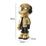 Maxbell 3D Resin Astronaut Standing Figure Statue Floor decoration Cute Aureate