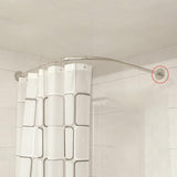 Maxbell Adjustable Shower Curtain Rod Strong L Shaped for Wardrobe Drawing Room
