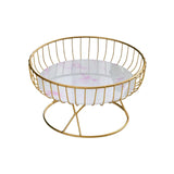 Maxbell Fruit Basket Table Centerpiece for Household Garden Dining Table Living Room White Pink