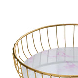 Maxbell Fruit Basket Table Centerpiece for Household Garden Dining Table Living Room White Pink