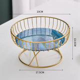 Maxbell Fruit Basket Table Centerpiece for Household Garden Dining Table Living Room Blue