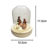 Maxbell Nativity Scene with LED Lights Birth of Jesus Manger Miniatures for Desktop