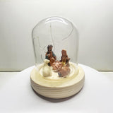 Maxbell Nativity Scene with LED Lights Birth of Jesus Manger Miniatures for Desktop
