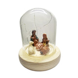 Maxbell Nativity Scene with LED Lights Birth of Jesus Manger Miniatures for Desktop