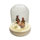 Maxbell Nativity Scene with LED Lights Birth of Jesus Manger Miniatures for Desktop