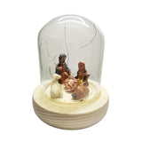 Maxbell Nativity Scene with LED Lights Birth of Jesus Manger Miniatures for Desktop
