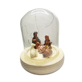 Maxbell Nativity Scene with LED Lights Birth of Jesus Manger Miniatures for Desktop