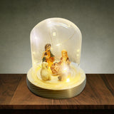 Maxbell Nativity Scene with LED Lights Birth of Jesus Manger Miniatures for Desktop