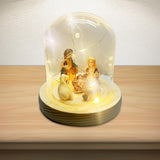 Maxbell Nativity Scene with LED Lights Birth of Jesus Manger Miniatures for Desktop