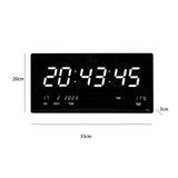 Maxbell Rectangle Digital Wall Clock USB Indoor Temperature Day of Week Large Number White