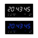 Maxbell Rectangle Digital Wall Clock USB Indoor Temperature Day of Week Large Number White