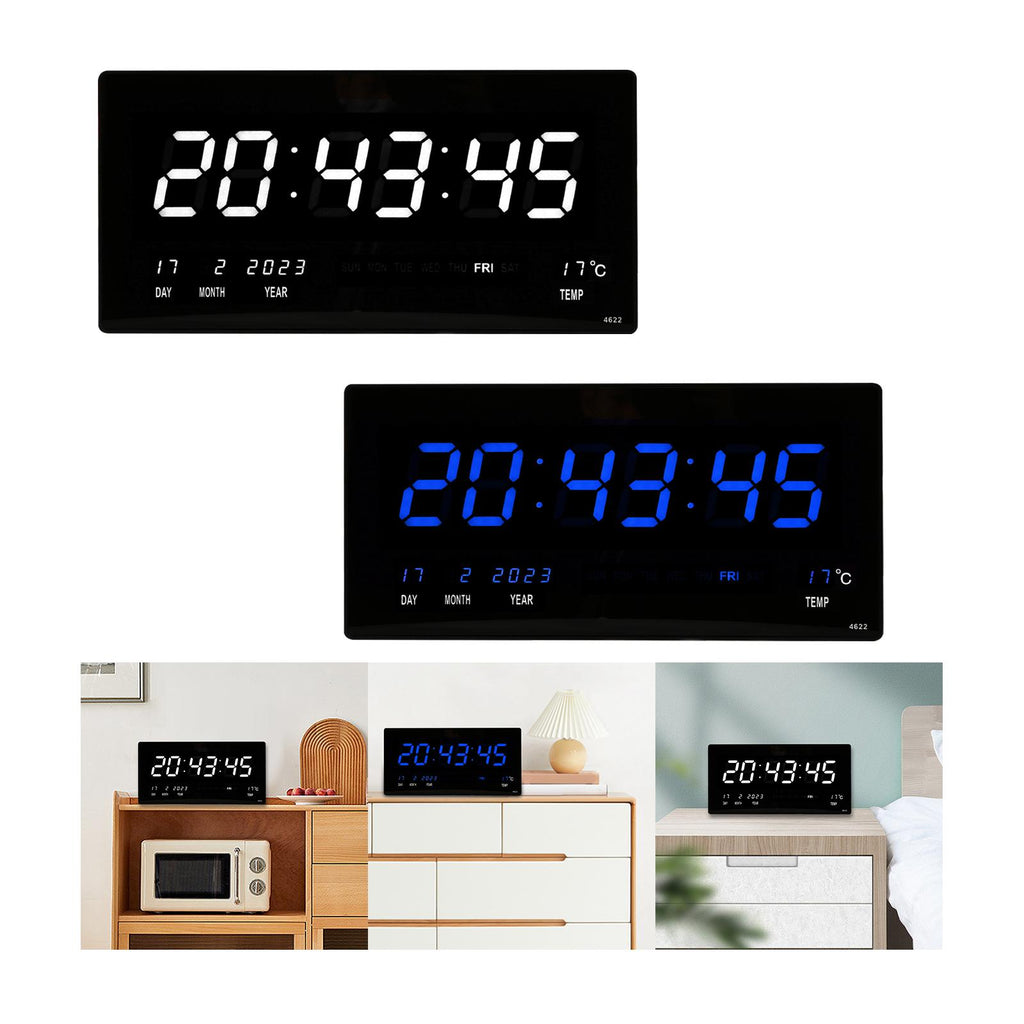 ⚡️Buy Maxbell Rectangle Digital Wall Clock USB Indoor Temperature Day ...