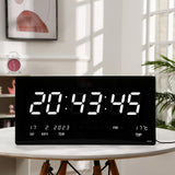 Maxbell Rectangle Digital Wall Clock USB Indoor Temperature Day of Week Large Number White