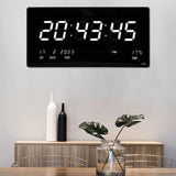 Maxbell Rectangle Digital Wall Clock USB Indoor Temperature Day of Week Large Number White