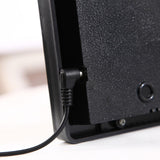 Maxbell Rectangle Digital Wall Clock USB Indoor Temperature Day of Week Large Number White