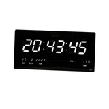 Maxbell Rectangle Digital Wall Clock USB Indoor Temperature Day of Week Large Number White