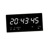 Maxbell Rectangle Digital Wall Clock USB Indoor Temperature Day of Week Large Number White