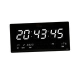 Maxbell Rectangle Digital Wall Clock USB Indoor Temperature Day of Week Large Number White