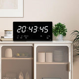 Maxbell Rectangle Digital Wall Clock USB Indoor Temperature Day of Week Large Number White