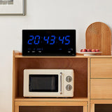 Maxbell Rectangle Digital Wall Clock USB Indoor Temperature Day of Week Large Number Blue